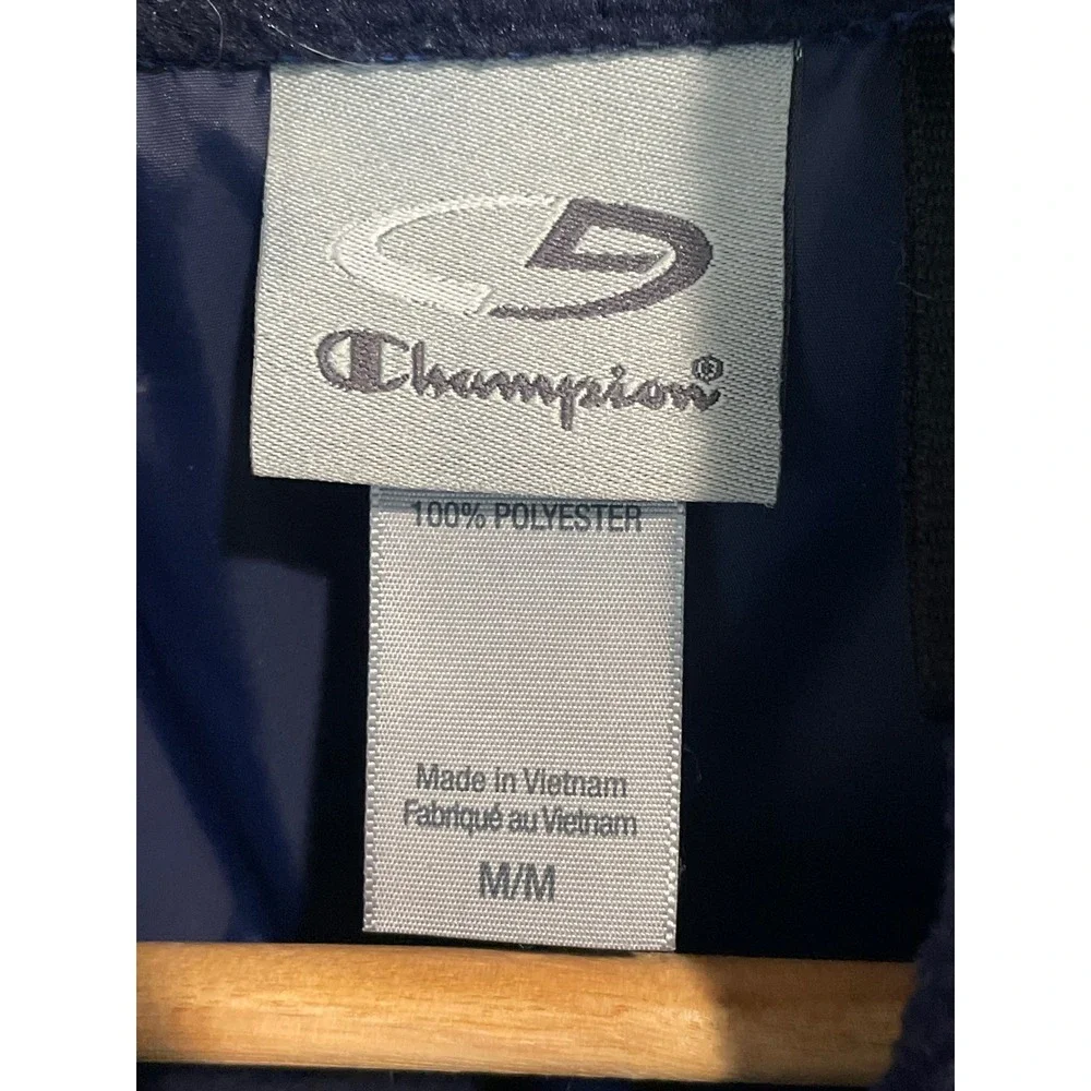 Champion Men's Medium Hybrid Puffer Jacket Full Zip‎ Lightweight Blue Navy